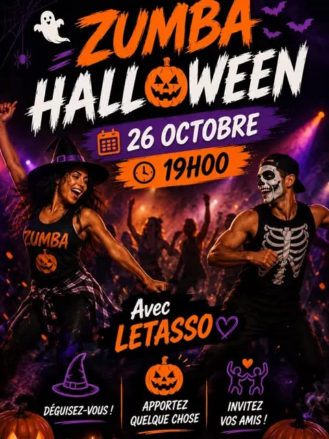 Lundi 26 octobre à 19h00 Zumba Halloween 👻