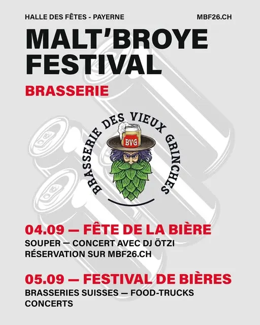 La BRASSERIE DES VIEUX GRINCHES sera présente le samedi 5 septembre au Malt'Broye...