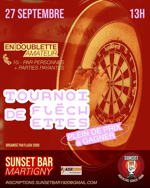 🎯 TOURNOI DE FLÉCHETTES AU SUNSET ! 🎯