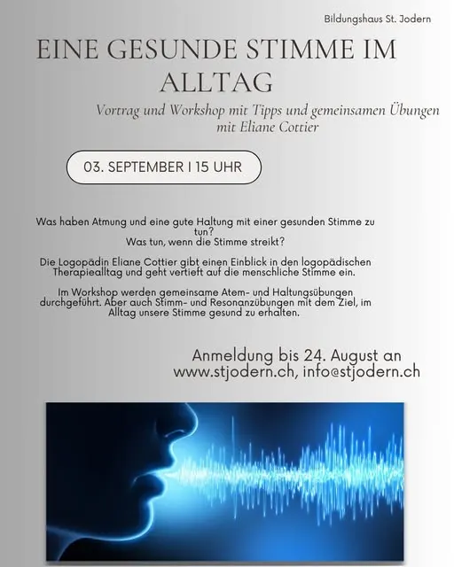 Es sind noch Plätze frei für unseren Workshop „Eine gesunde Stimme im Alltag"
