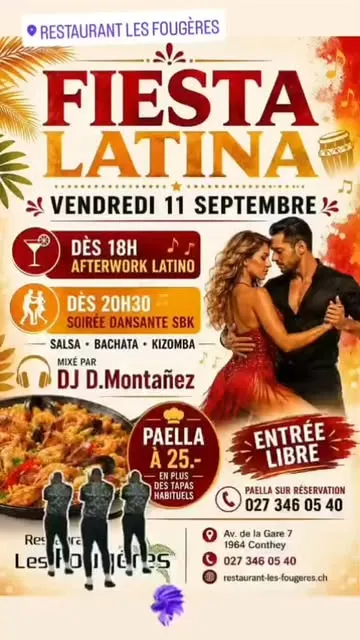 Entrez dans l'ambiance latina proposée par les Fougères ! Paella et Sangria proposées...