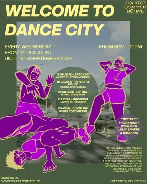 With “Welcome to dance city” we’re part of Sommerbühne Bern @schuetzenmatte