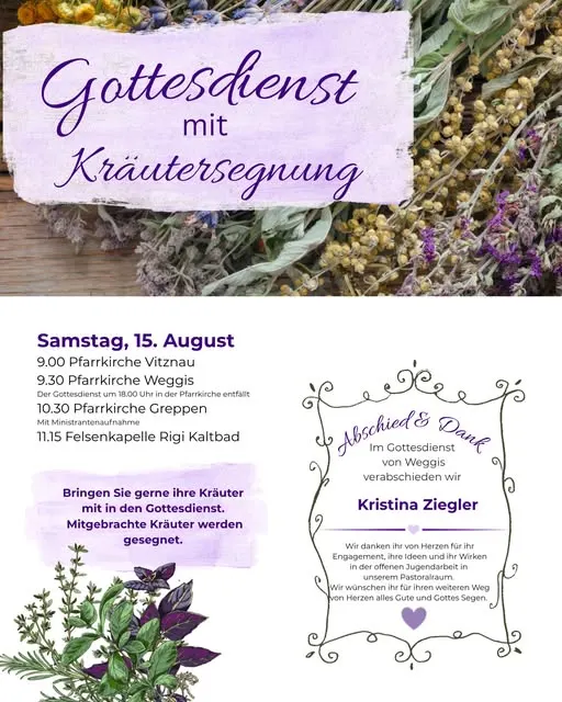 Gottesdienste mit Kräutersegnung