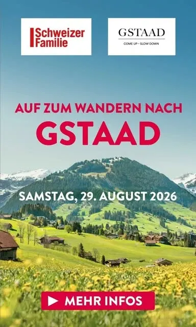 Der 18. Nationale Wandertag der «Schweizer Familie» findet am 29. August 2026 in Gstaad...