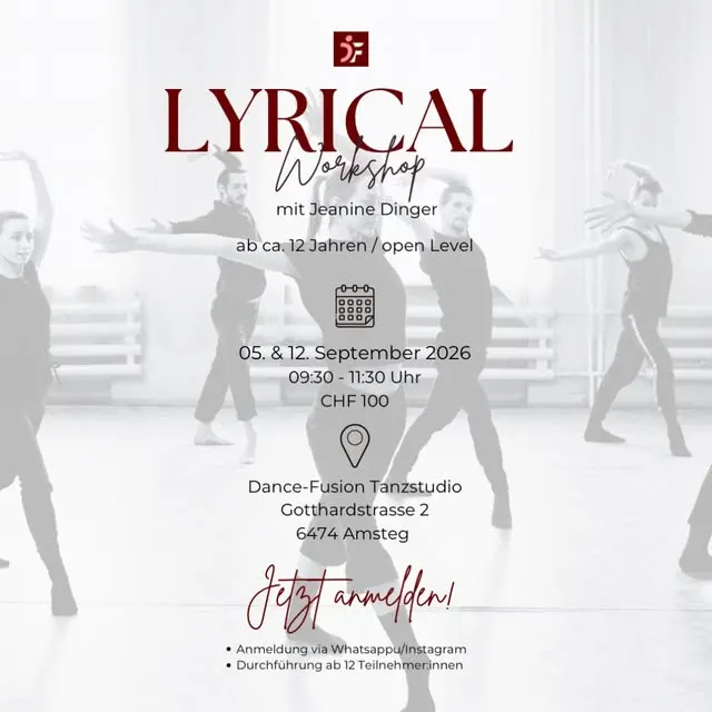 Du möchtest Lyrical Dance kennenlernen oder deine bisherigen Erfahrungen vertiefen? Dann...