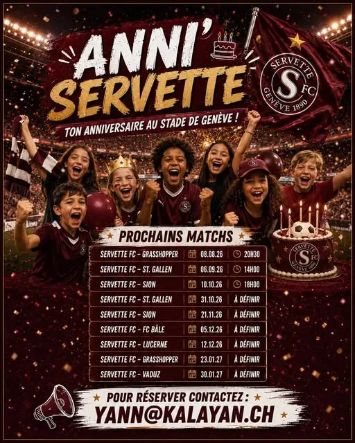 🎉 OFFREZ À VOTRE ENFANT UN ANNIVERSAIRE INOUBLIABLE AU STADE DE GENÈVE ! ⚽❤️