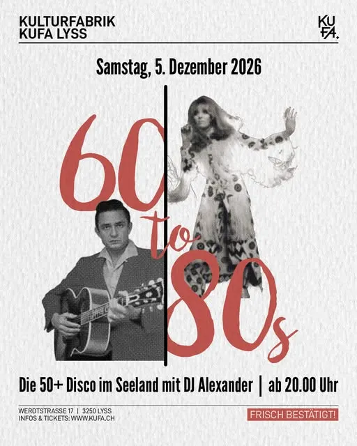 FRISCH BESTÄTIGT: 60s to 80s – DIE DISCO FÜR 50+ 🪩
