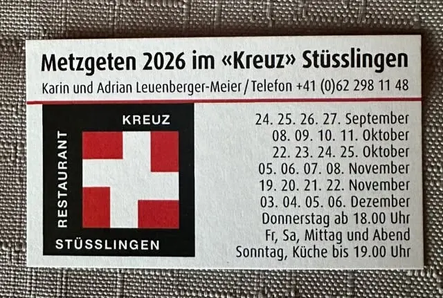 Unsere Metzgete Daten 2026