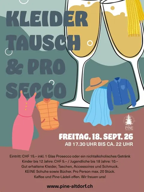 Kleidertausch und Prosecco ❤️🥂👚👗👖wir freuen uns auf euch!!!
