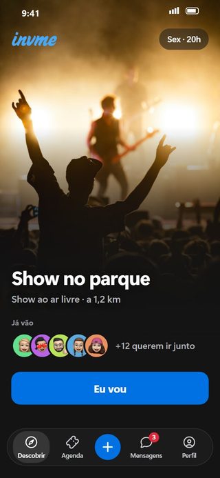 Tela do invme: quem vai a um show no parque